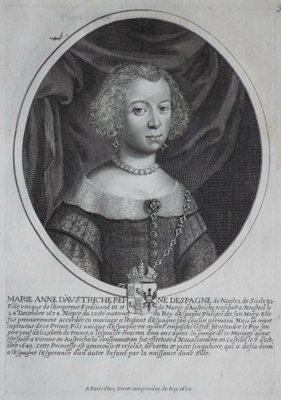 Print - Marie Anne d'Austriche Rei-ne d'Espagne