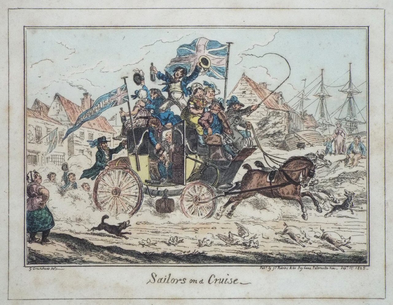 Etching - Sailors on a Cruise - Cruikshank