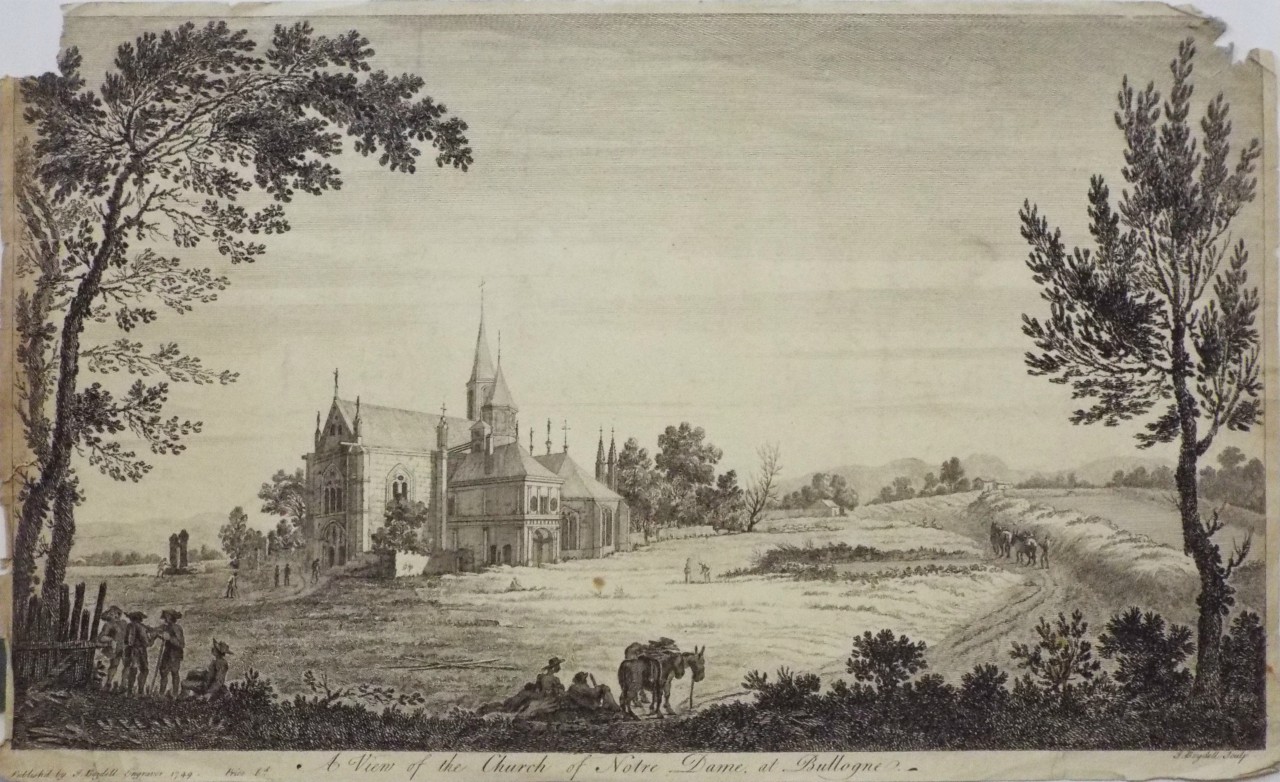 Print -  A View of the church of Notre Dame at Bullogne. - Boydell