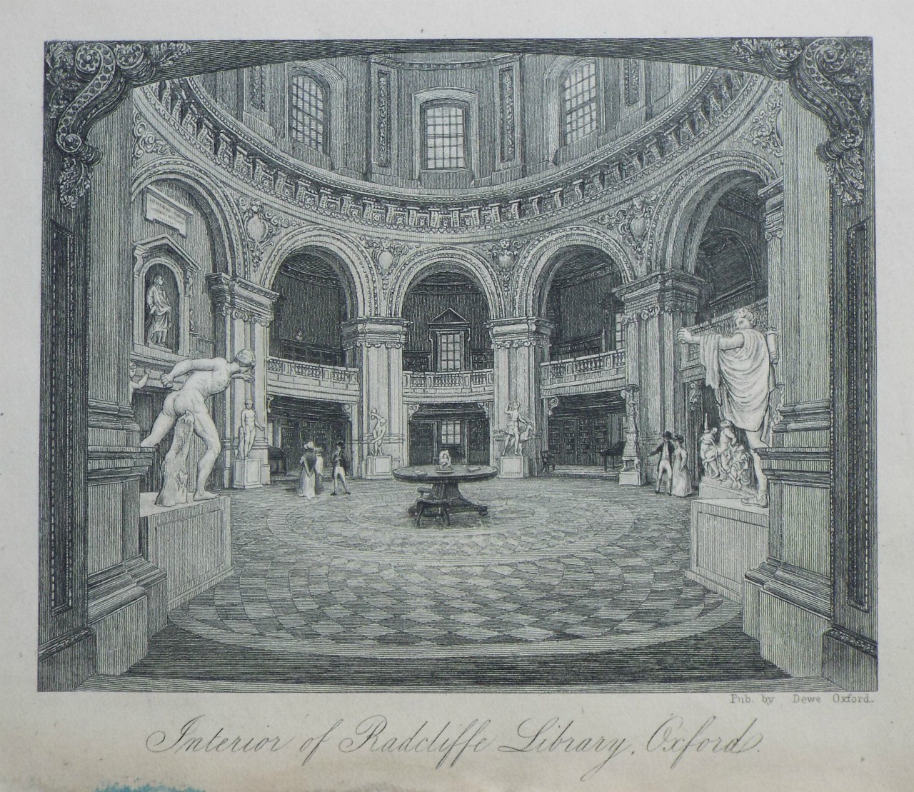 Print - Interior of Radcliffe Library, Oxford.