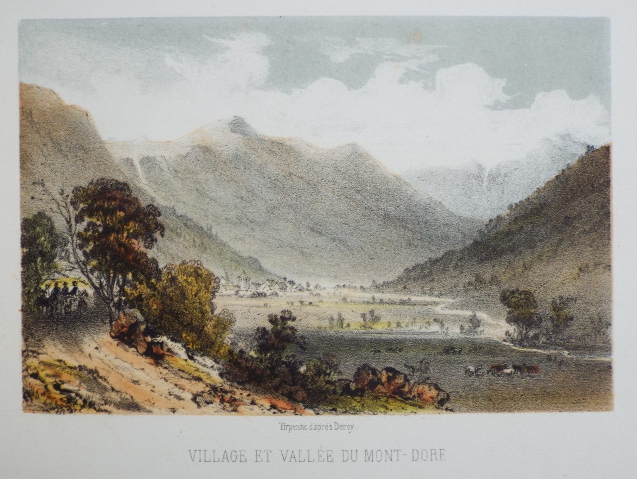 Lithograph - Village et Vallee de Mont-Dore. - 