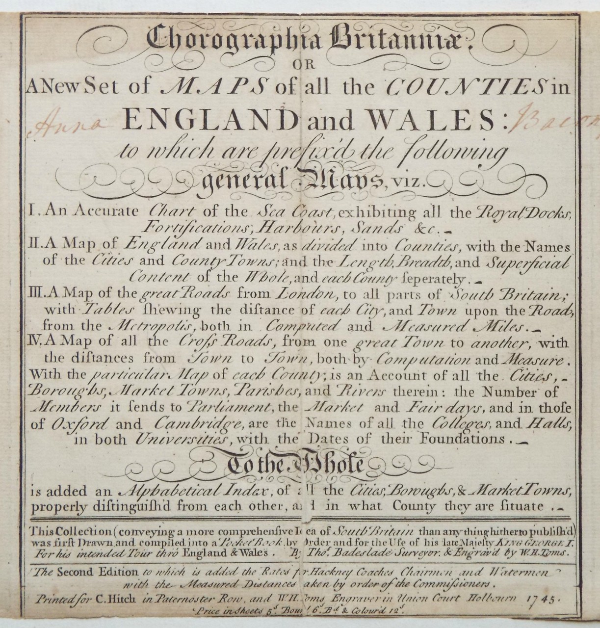 Print - Geographia Britannia or a New Set of Maps of all the Counties in England and Wales