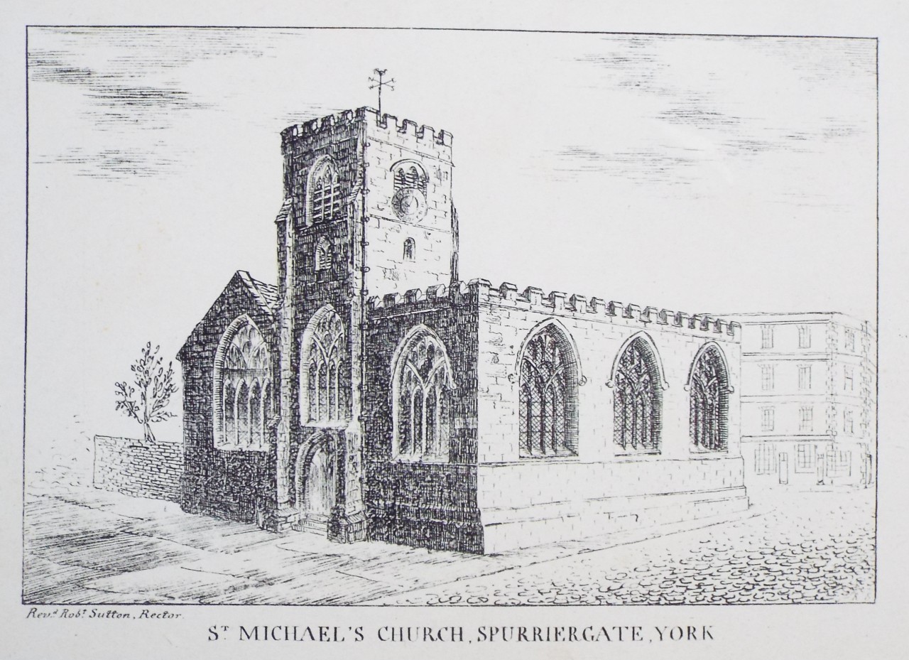 Lithograph - St. Michael's Church, Spurriergate, York