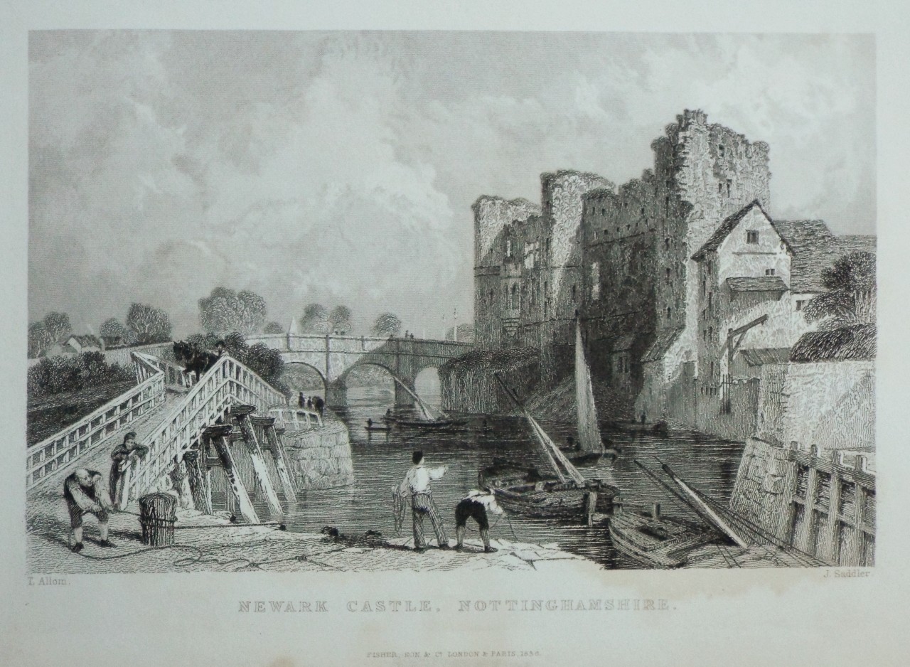 Print - Newark Castle, Nottinghamshire. - Saddler