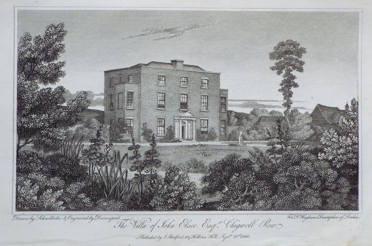 Print - The Villa of John Elsee, Esqr, Chigwell Row. - 