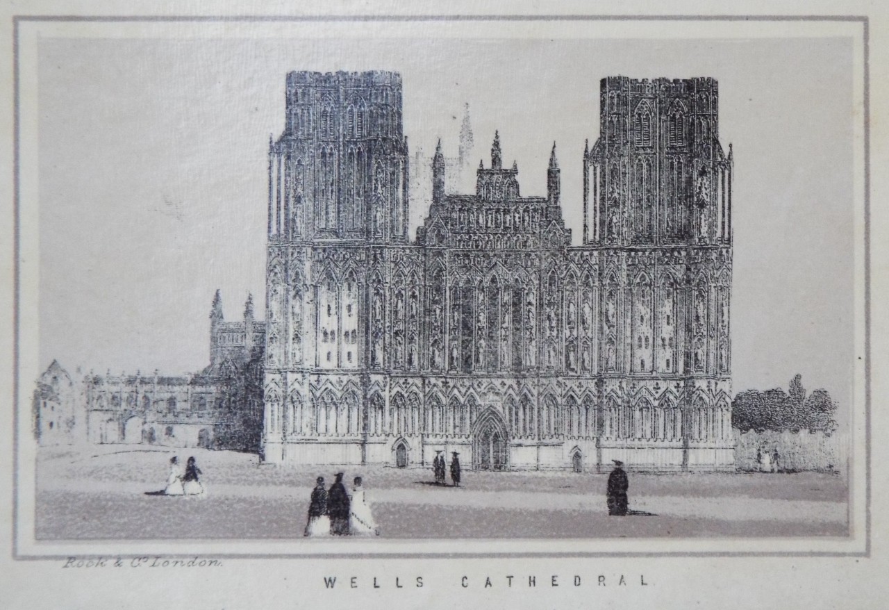 Lithograph - Wells Cathedral.