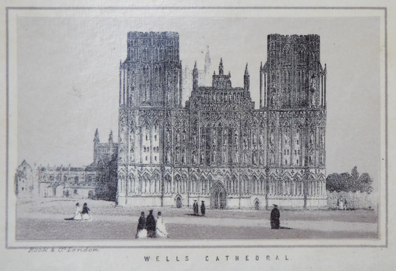 Lithograph - Wells Cathedral.