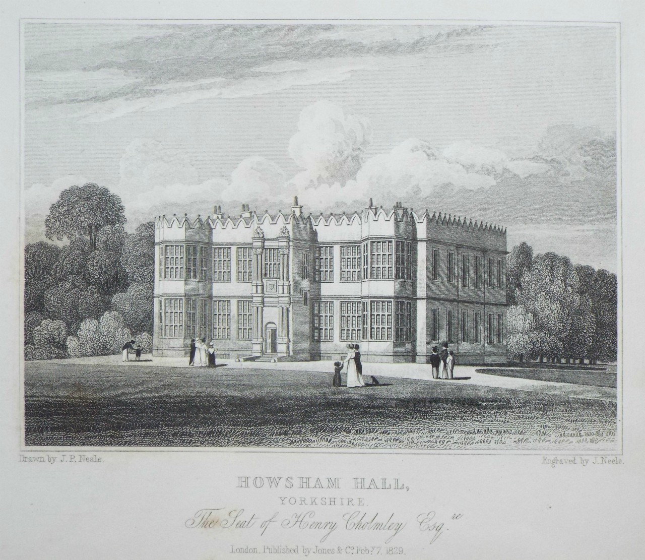 Print - Howsham Hall, Yorkshire. The Seat of Henry Cholmley Esqre. - Neele