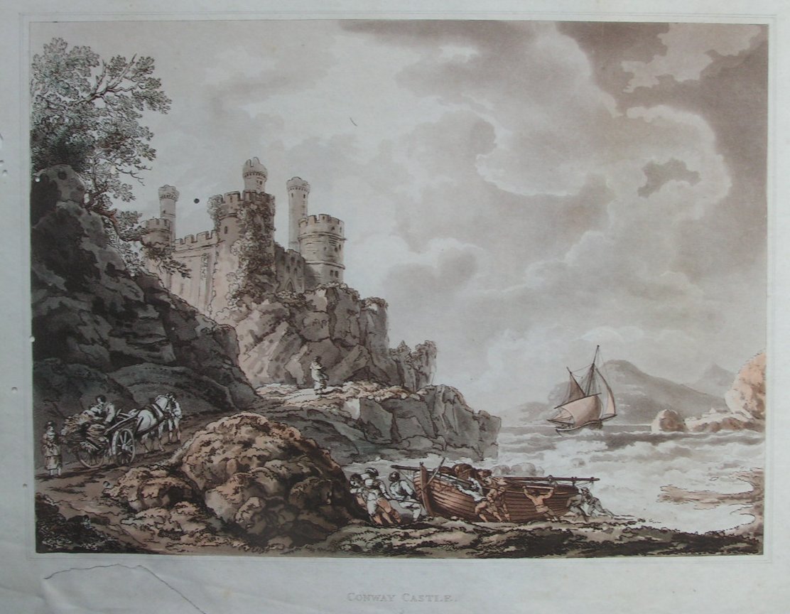 Aquatint - Conway Castle - Pickett