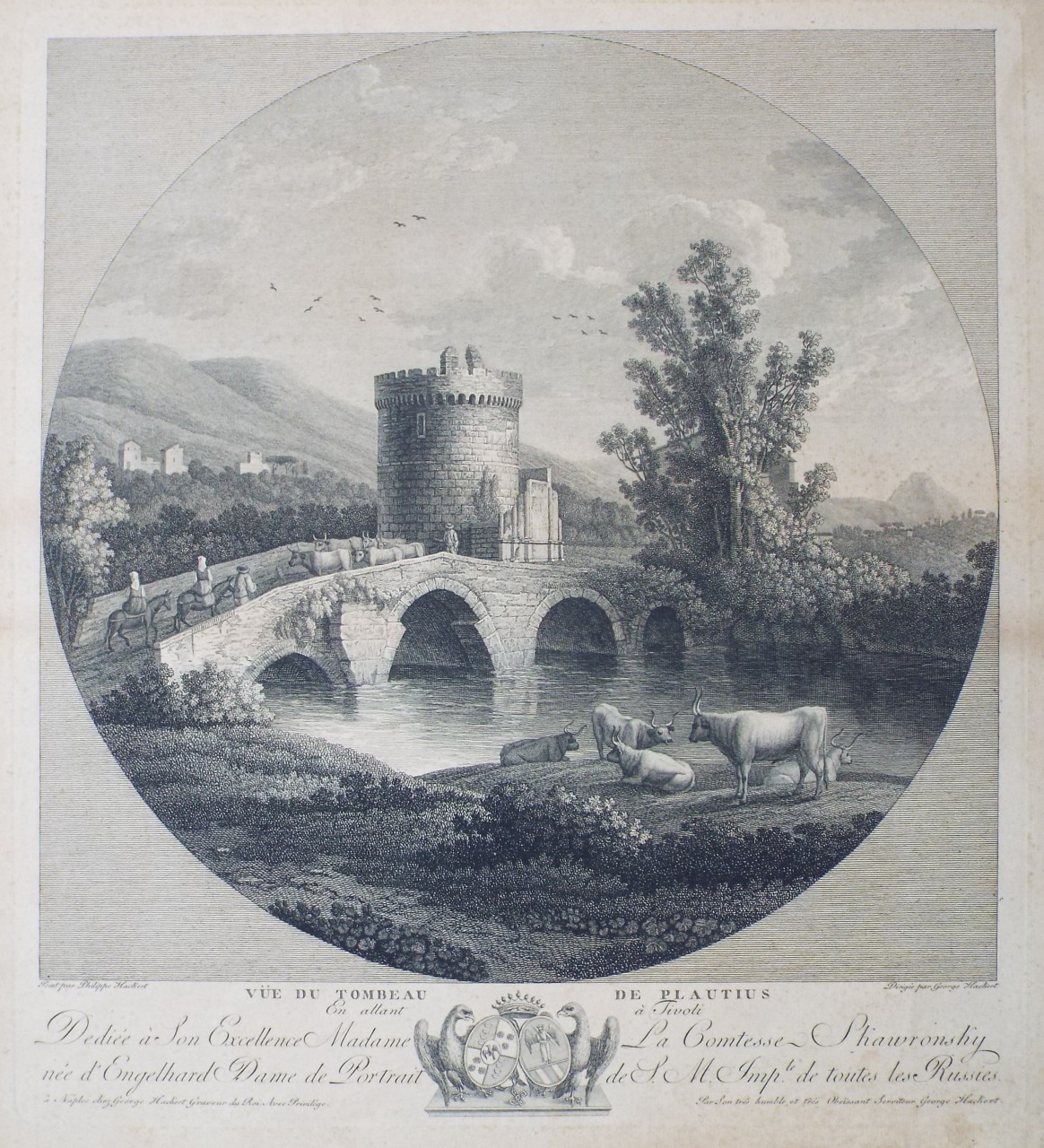 Print - Vue de Tombeau de Plautus En allant a Tivoli - Hackert