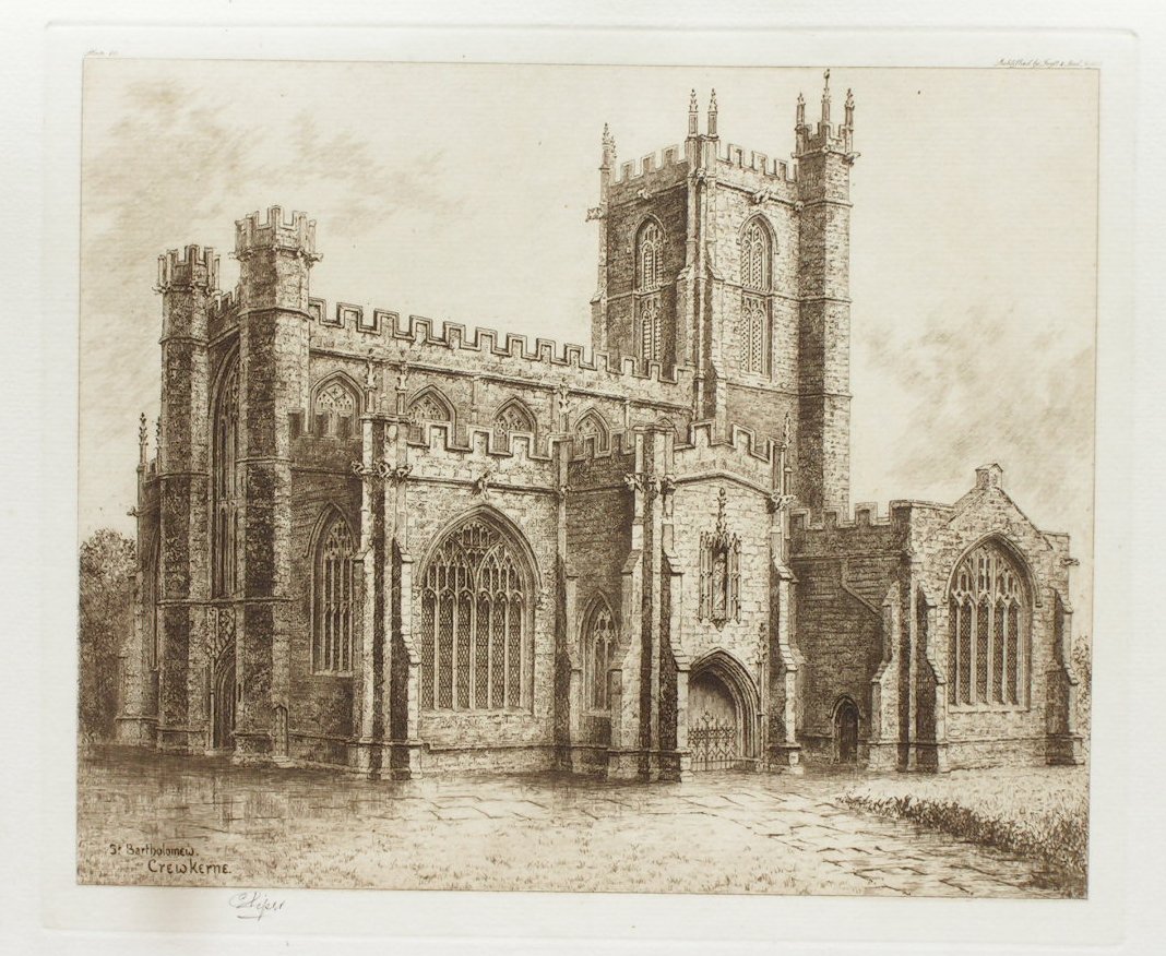 Etching - St. Bartholomew's, Crewkerne - Piper