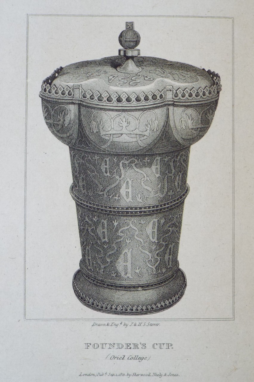 Print - The Founder's Cup. (Oriel College) - Storer