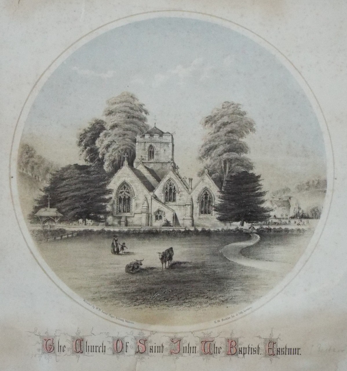 Lithograph - The Church of Saint John the Baptist, Eastnor. - Buckler