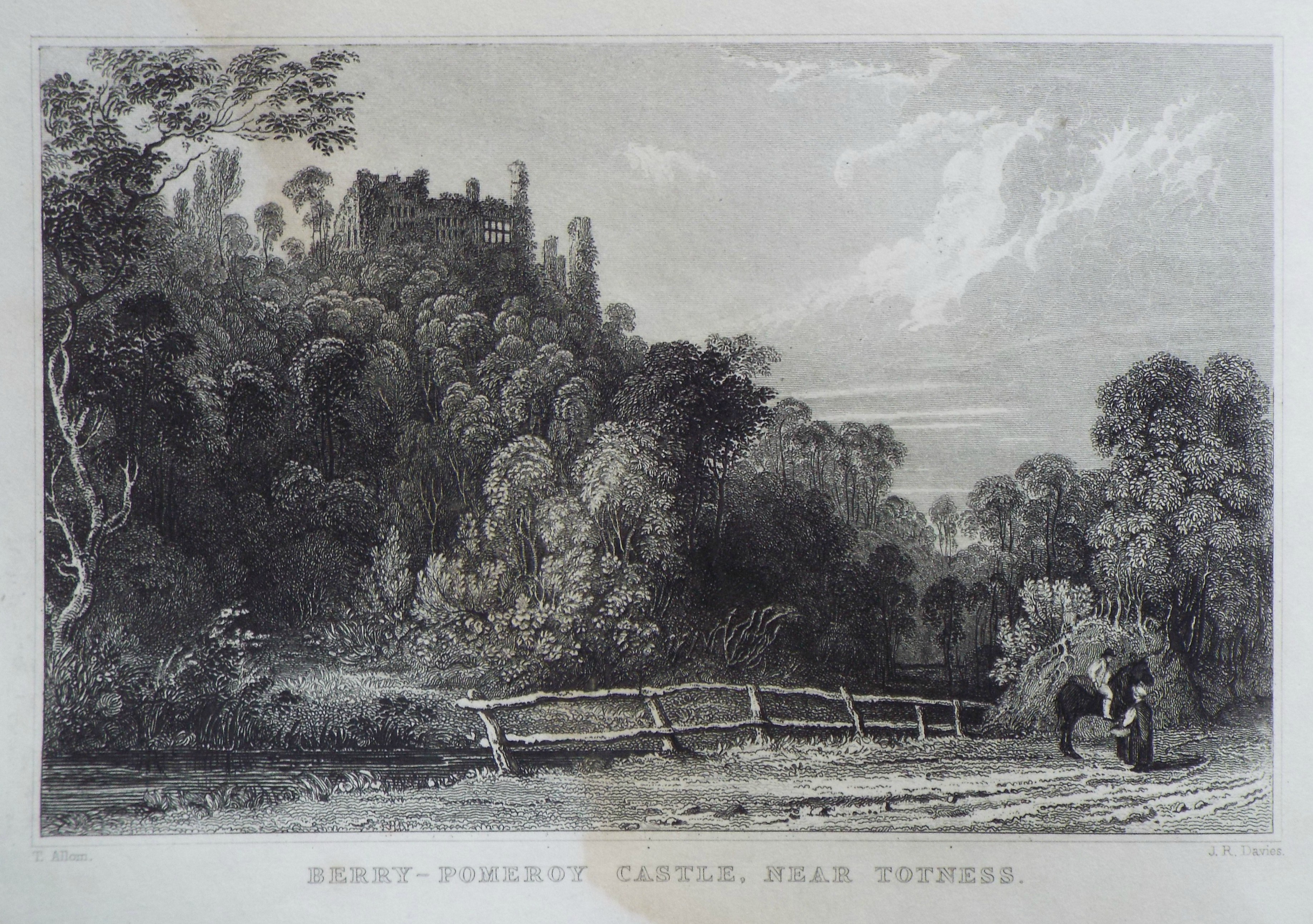 Print - Berry-Pomeroy Castle, near Totness. - Davies