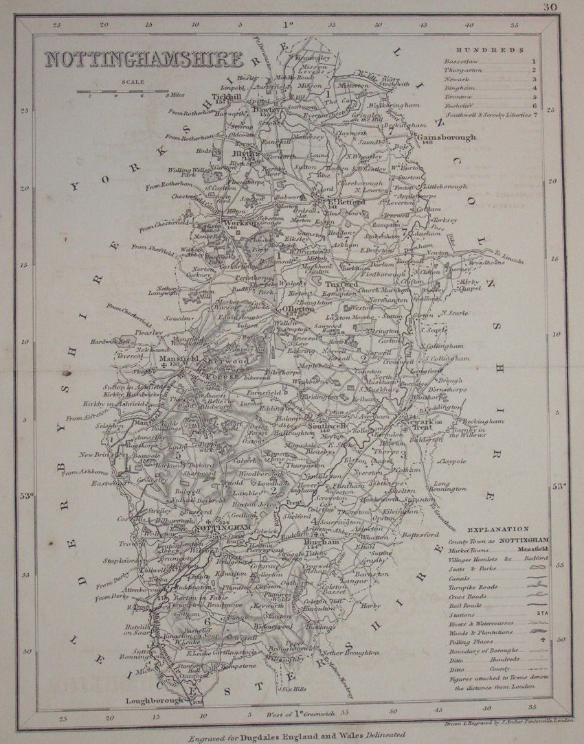 Map of Nottinghamshire - Archer