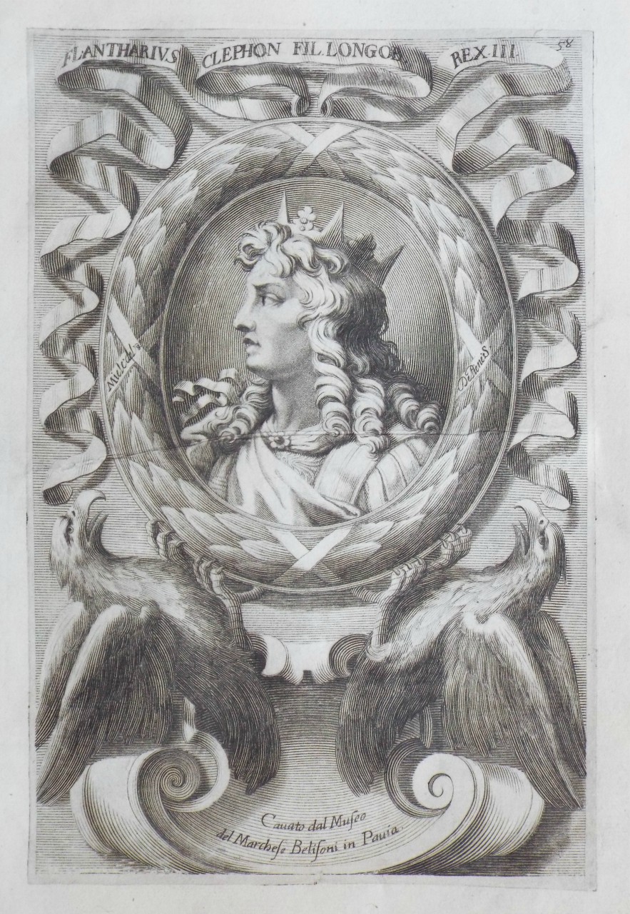 Print - Flantharius Clephon Fil Longob. Rex.III. 
Canato dal Muse del Marchese Belifoni in Pavia. - De