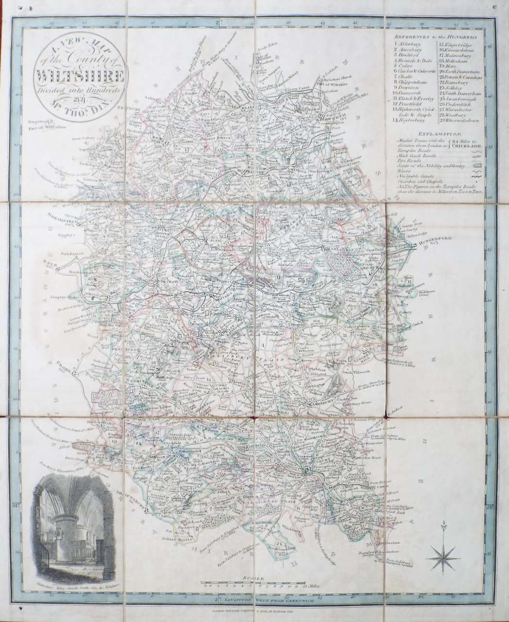 Map of Wiltshire - Malmesbury
