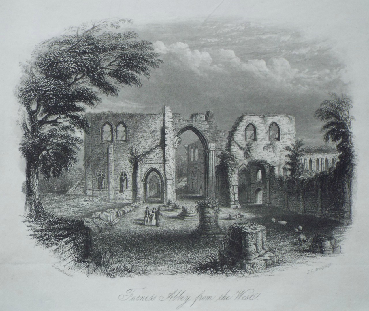 Steel Vignette - Furness Abbey, from the West. - Armytage