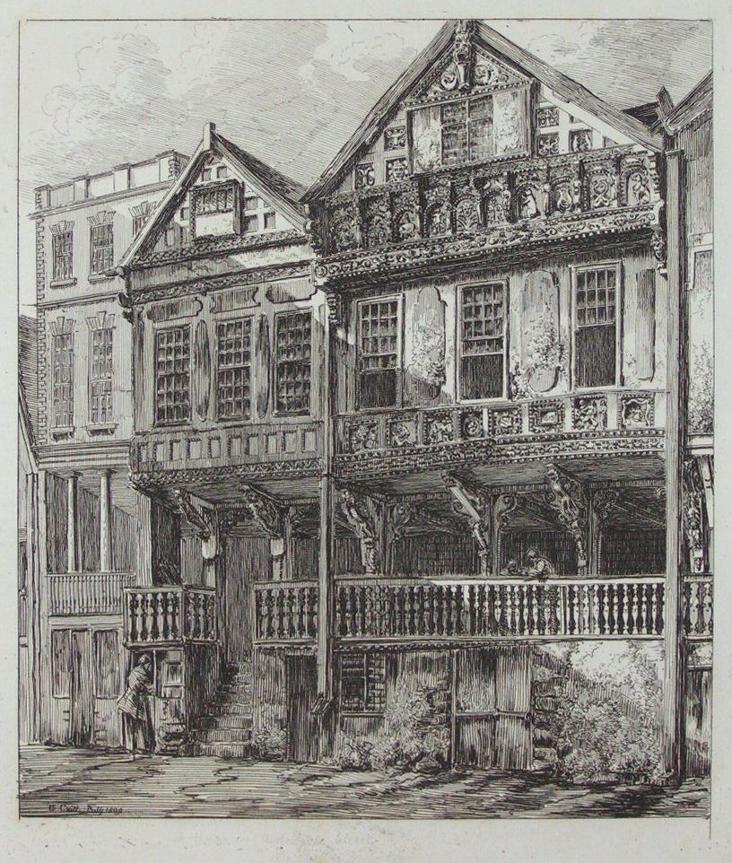 Etching - A House in Watergate Street - Cuitt