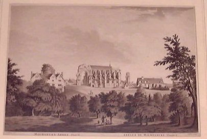Aquatint - Malmsbury Abbey Plate II. Abbaye de Malmesbury. Planche 2. - Jukes