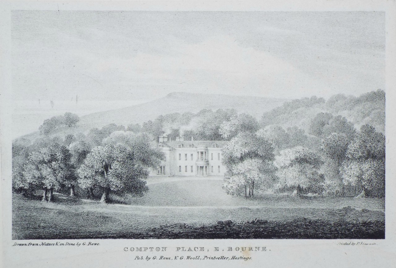 Lithograph - Compton Place, E. Bourne. - Rowe