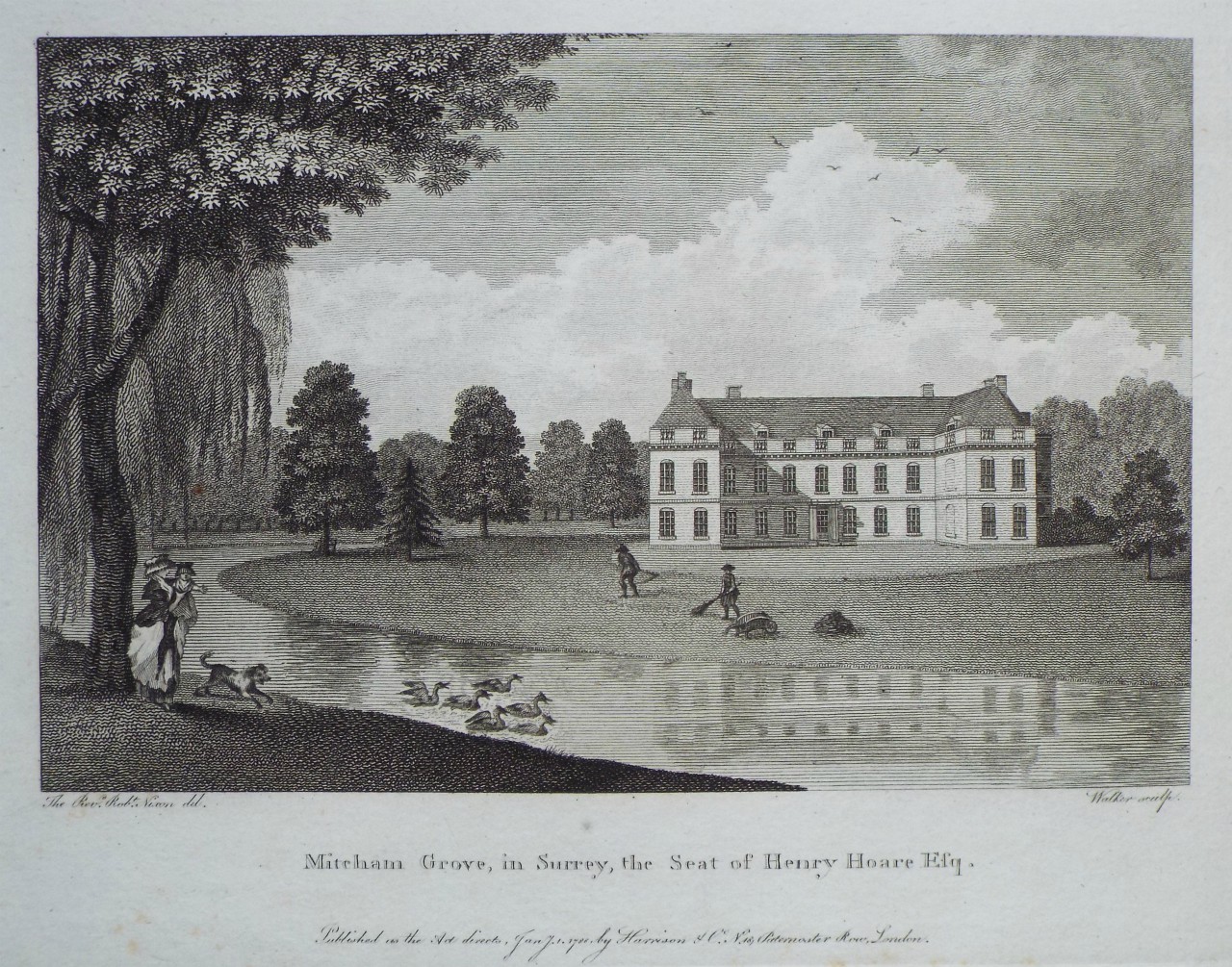 Print - Mitcham Grove, in Surrey, the Seat of Henry Hoare Esq. - 