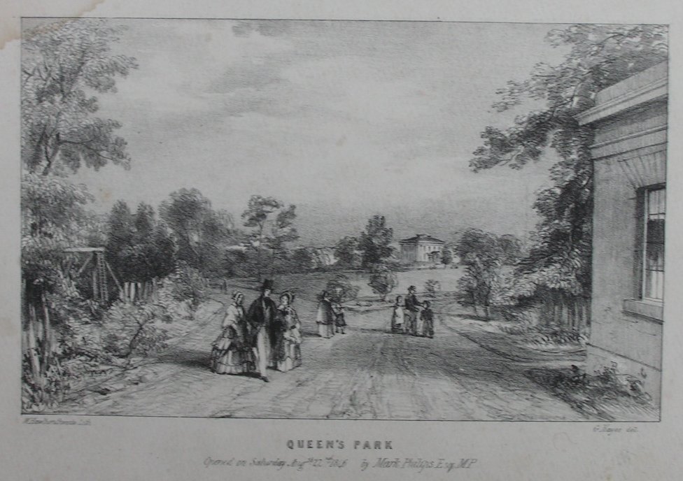 Lithograph - Queen's Park Opened Saturday Aug 22nd 1846 by Mark Philips Esq. MP - Horthornthwaite