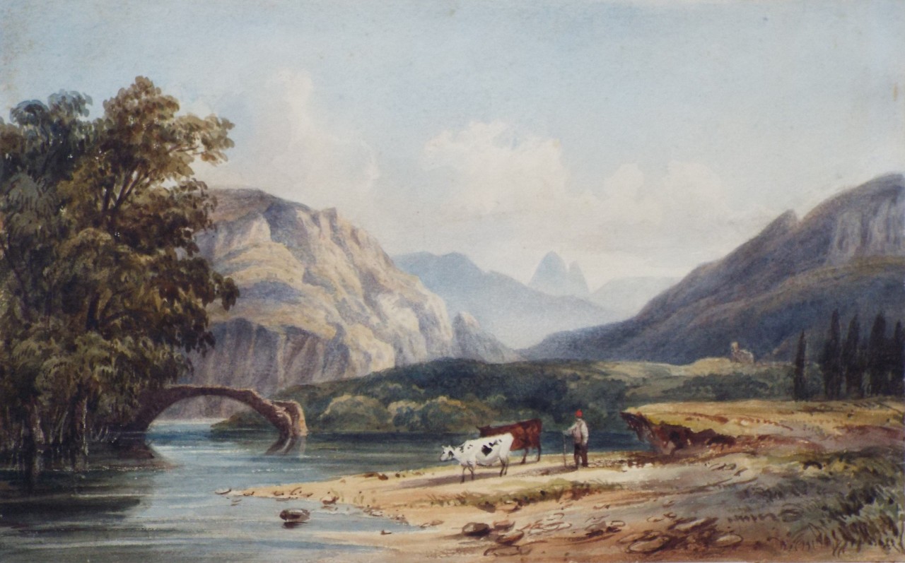 Watercolour - River landscape