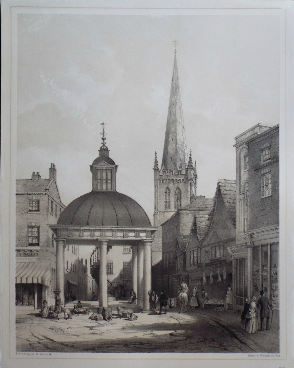 Lithograph - (Wakefield - Market-Cross) - Bevan