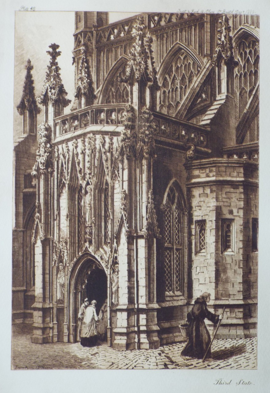 Etching - South Porch St. Mary's - Bird