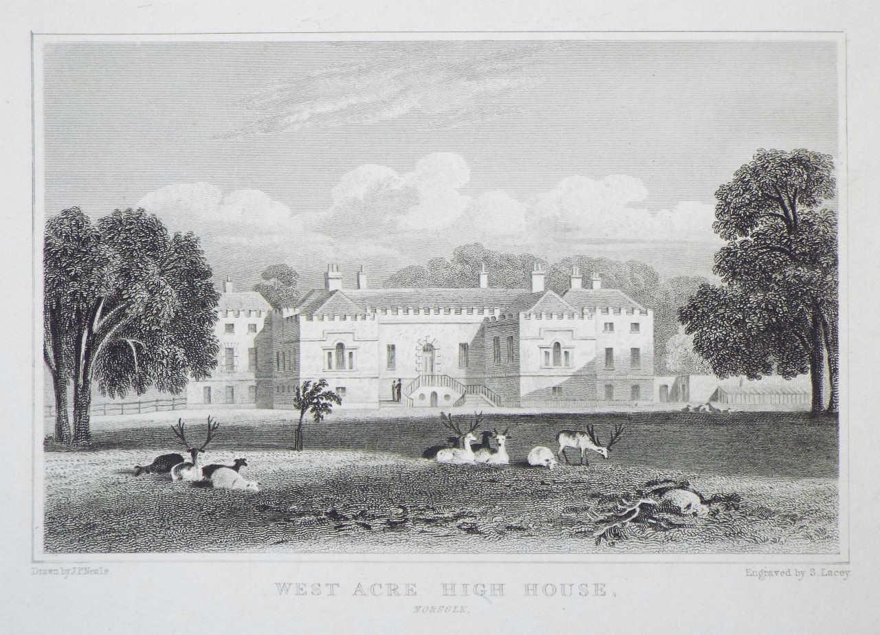 Print - West Acre High House, Norfolk. - Lacey