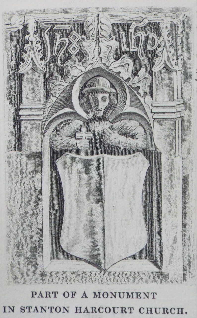Print - Part of a Monument in Stanton Harcourt Church.