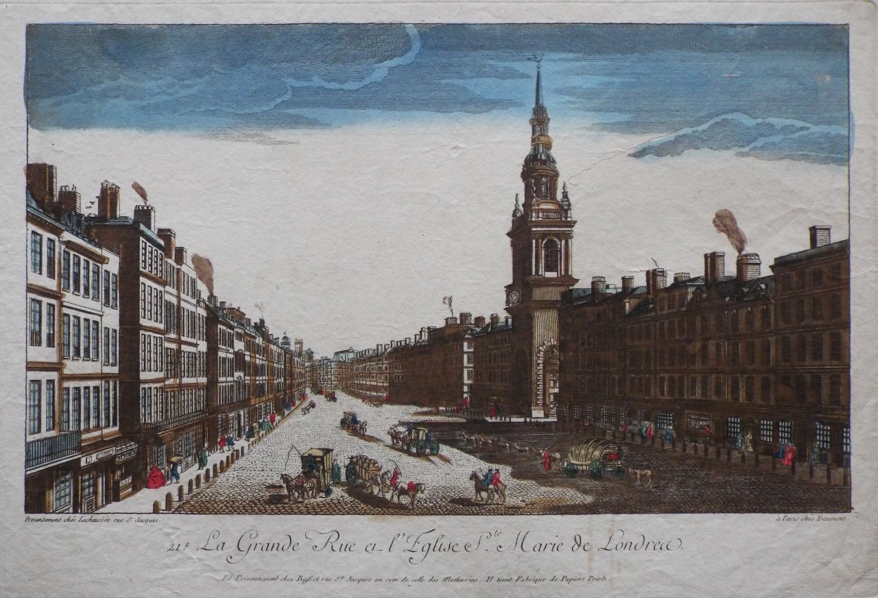 Print - La Grande Rue et l'Eglise Ste. Marie de Londres