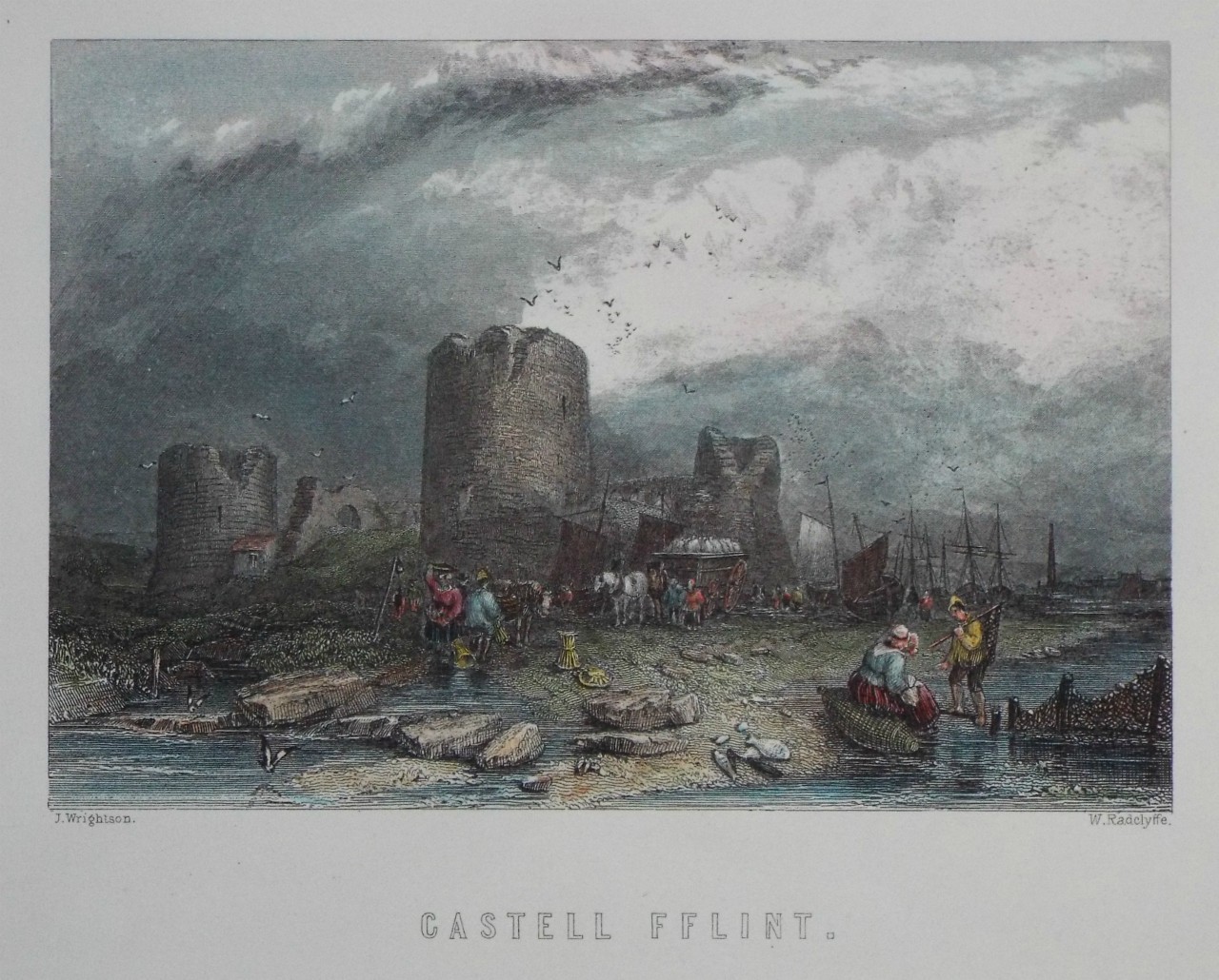 Print - Castell Fflint. - Radclyffe