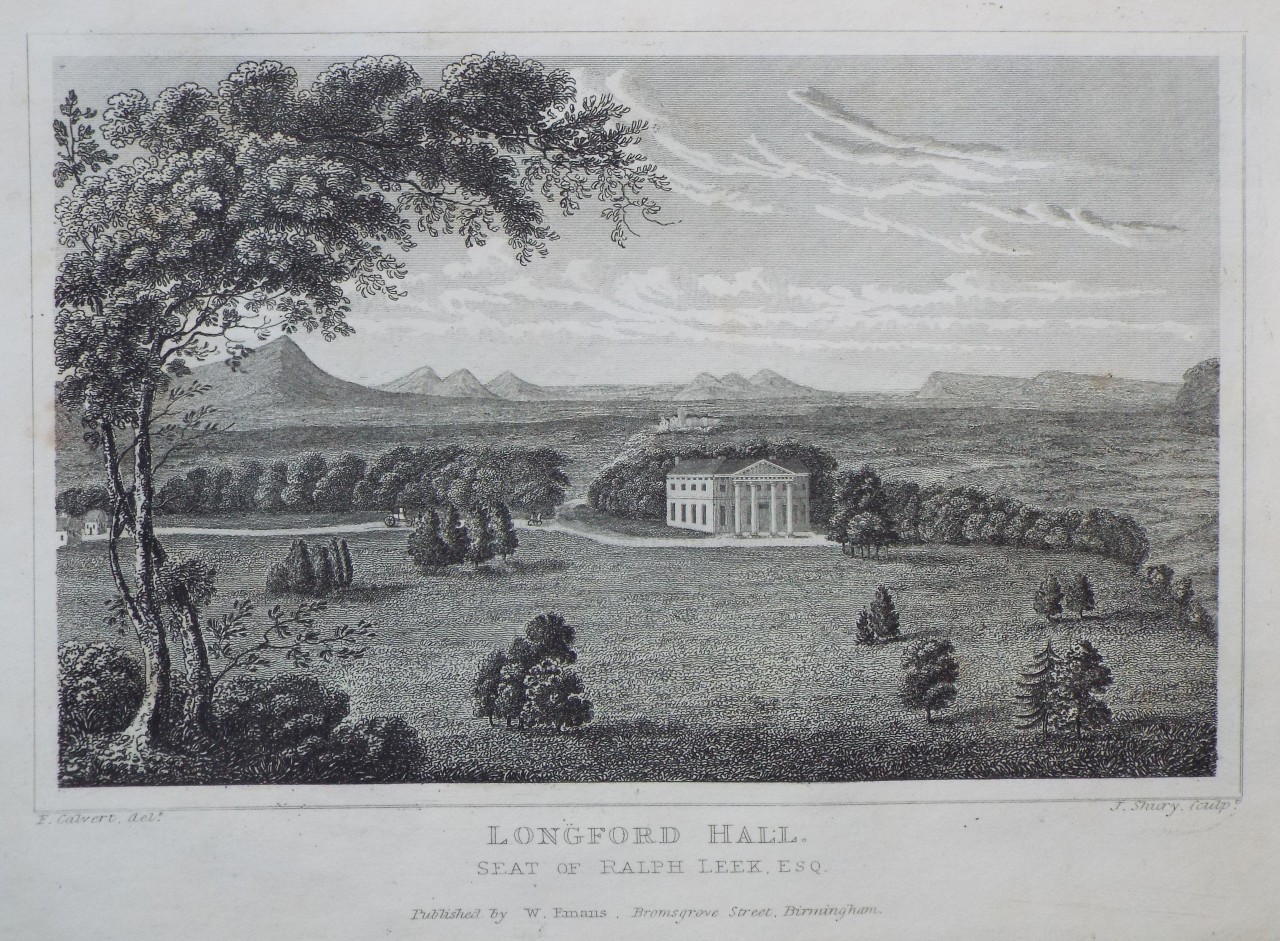 Print - Longford Hall. Seat of Ralph Leek Esq. - Shury