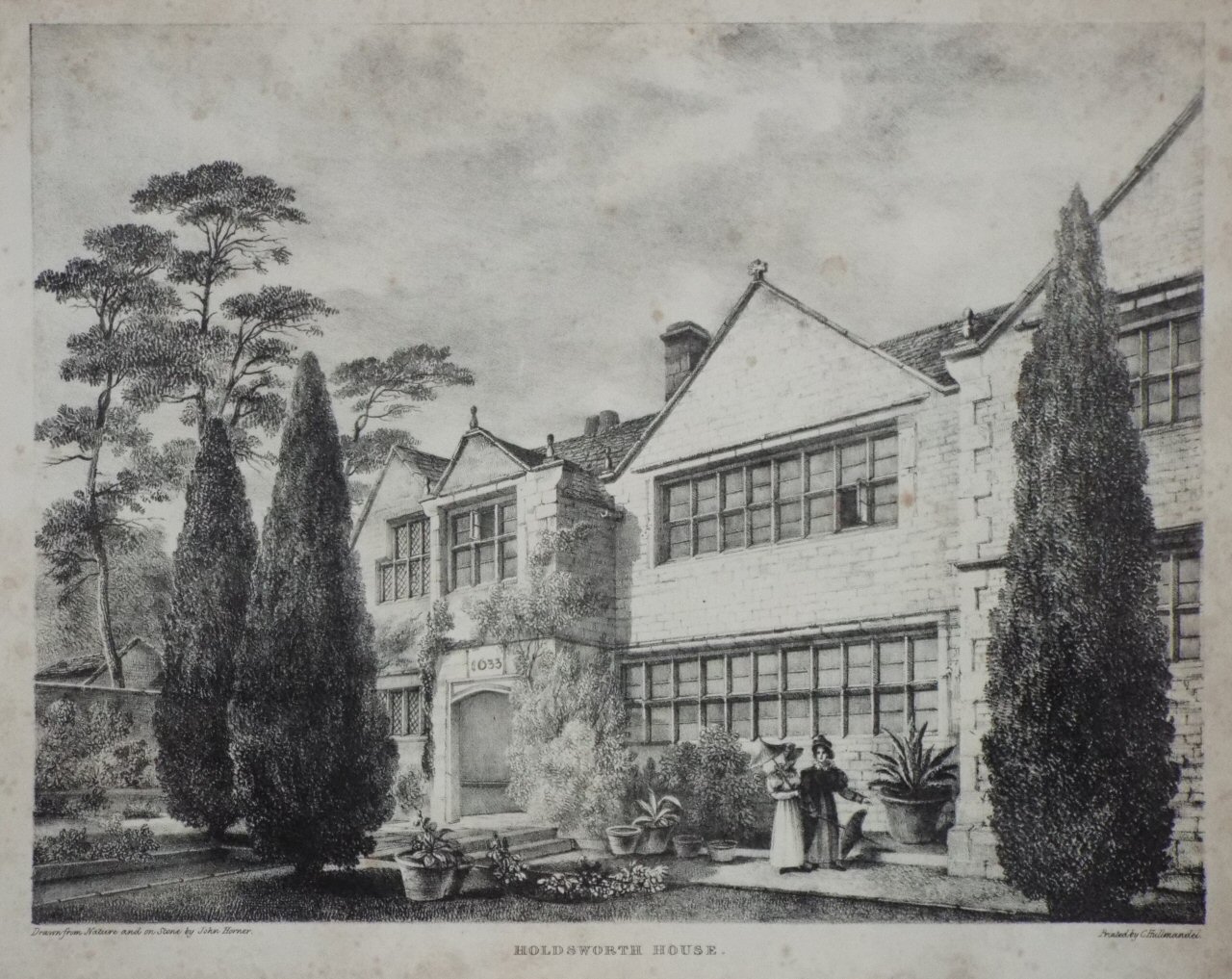 Lithograph - Holdsworth House. - Horner