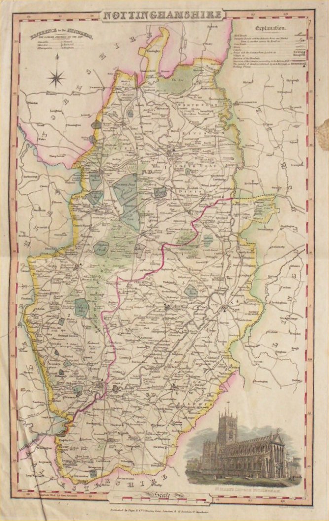 Map of Nottinghamshire - Pigot
