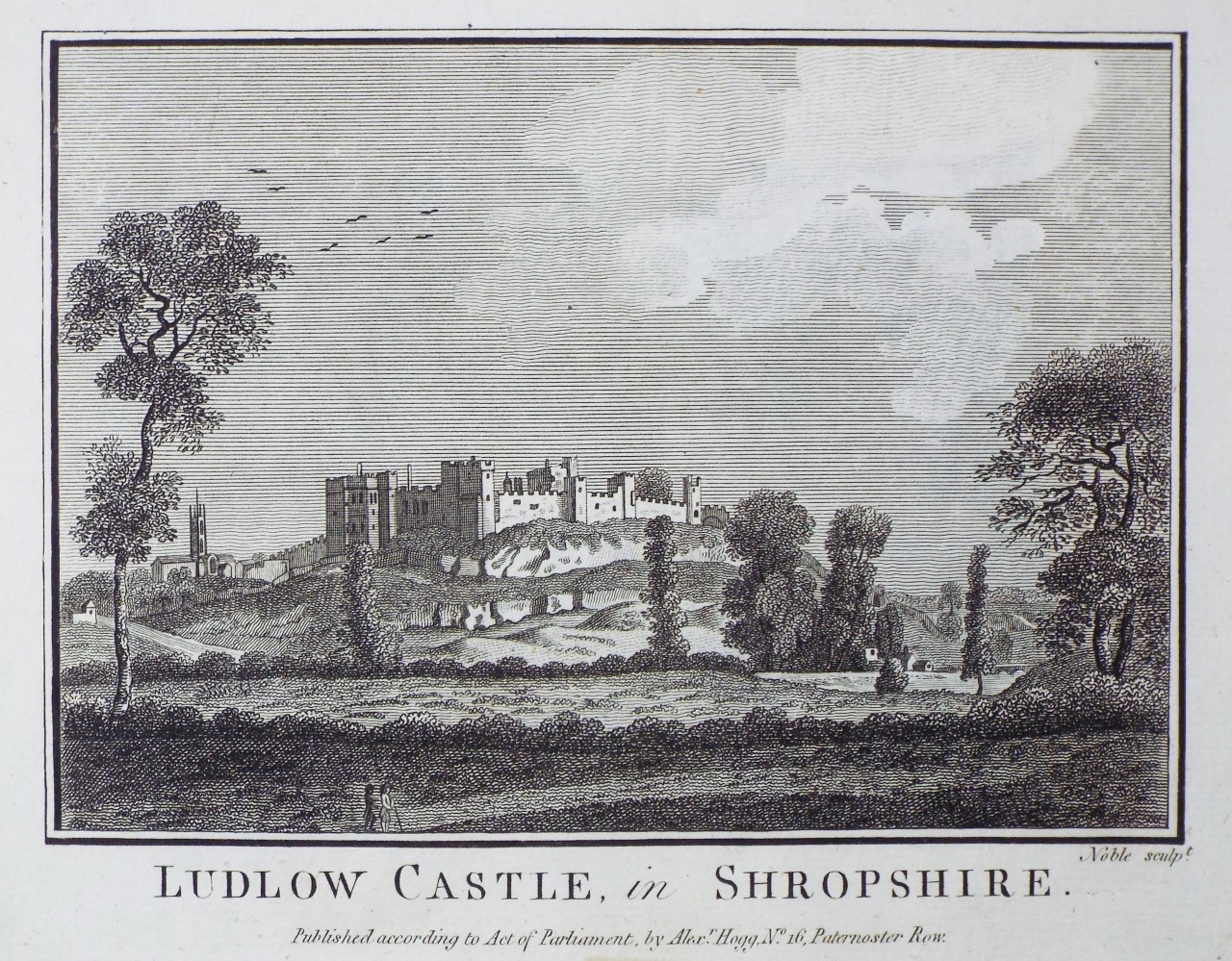Print - Ludlow Castle, in Shropshire.