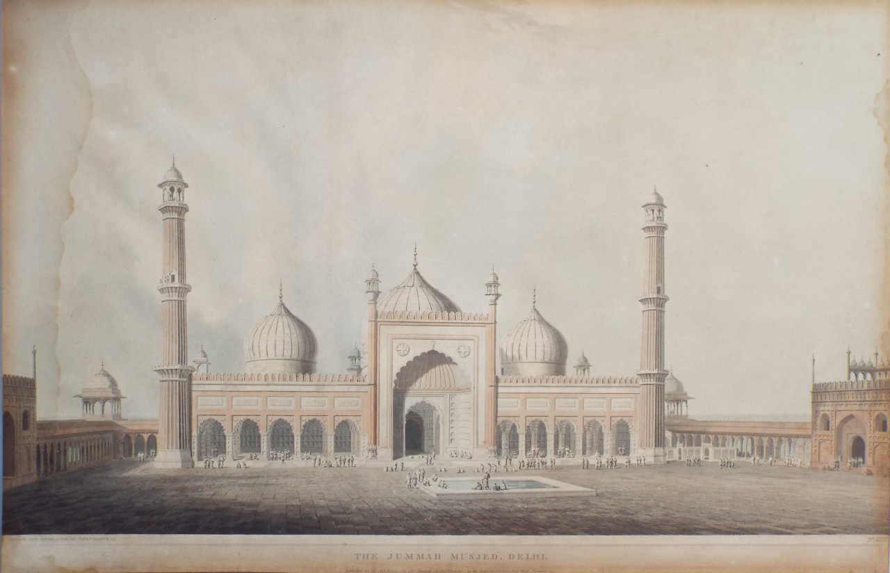 Aquatint - The Jummah Musjed, Delhi. - Daniell