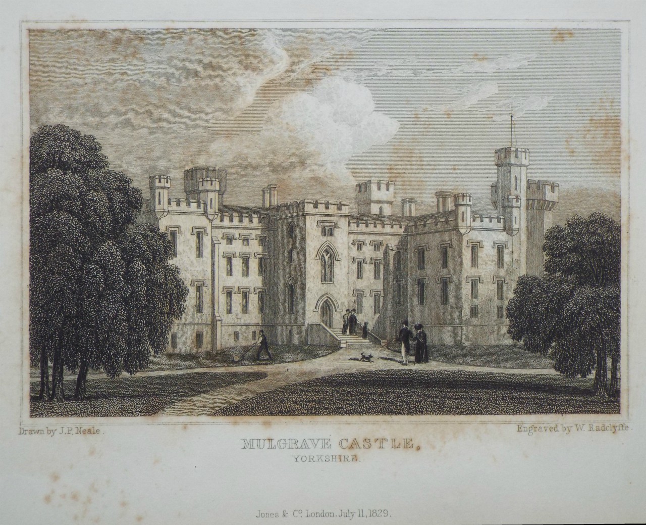 Print - Mulgrave Castle, Yorkshire. - Radclyffe