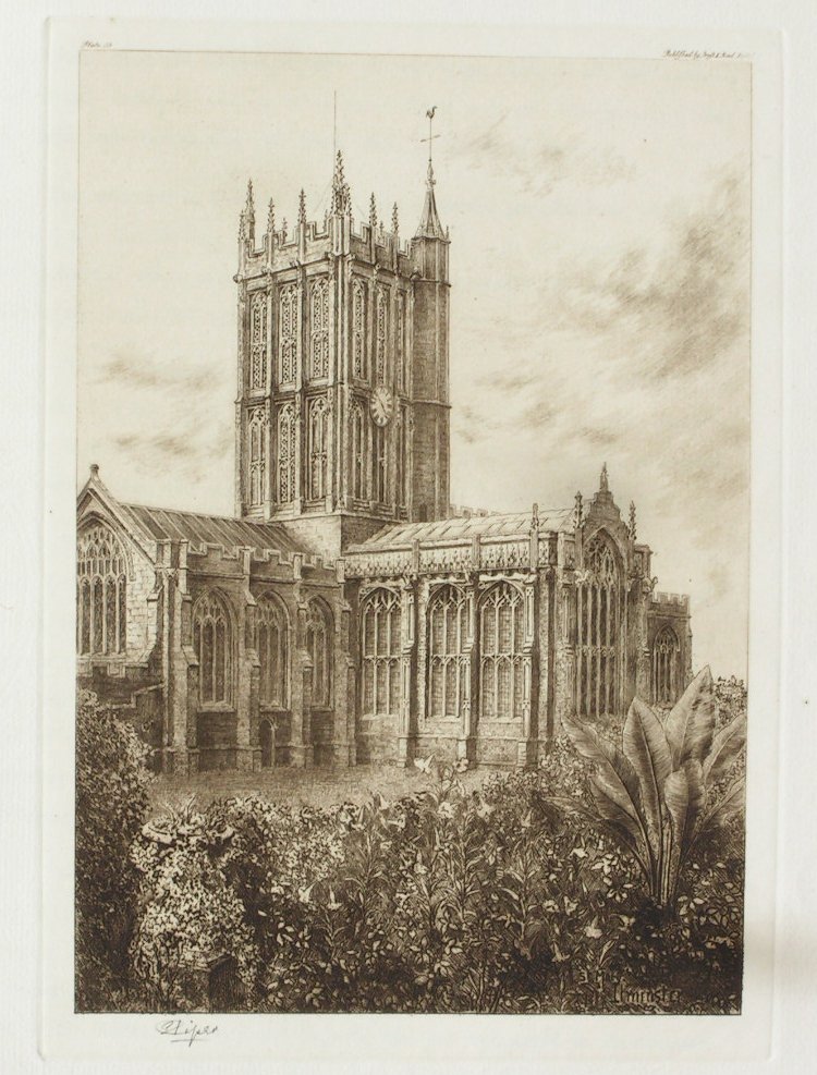Etching - St. Mary's, Ilminster - Piper