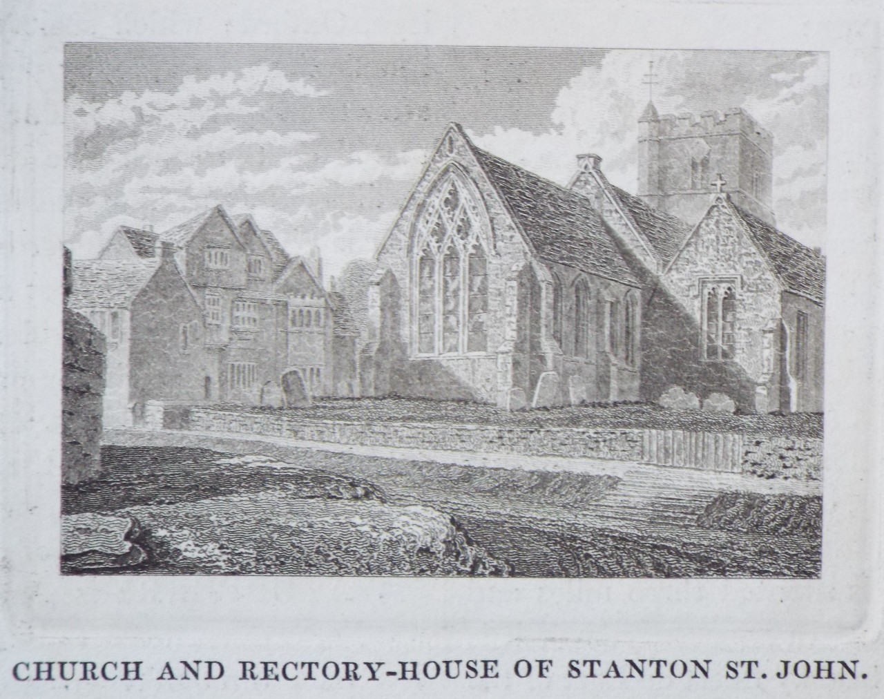 Print - Church and Rectory-House of Stanton St. John.