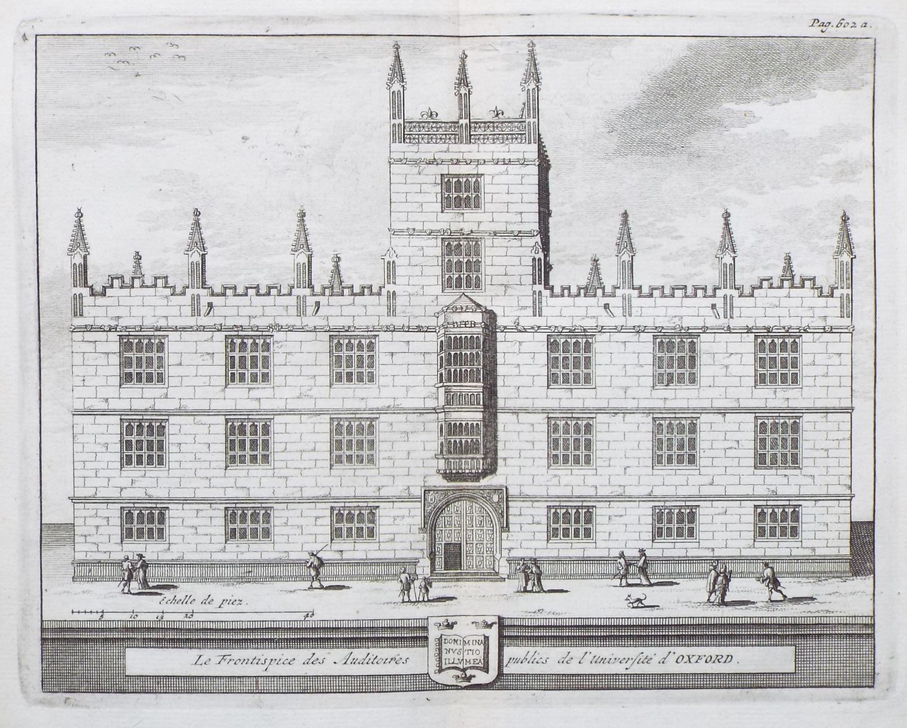 Print - La Frontispice des Auditoires publics de l'Universite d'Oxford.