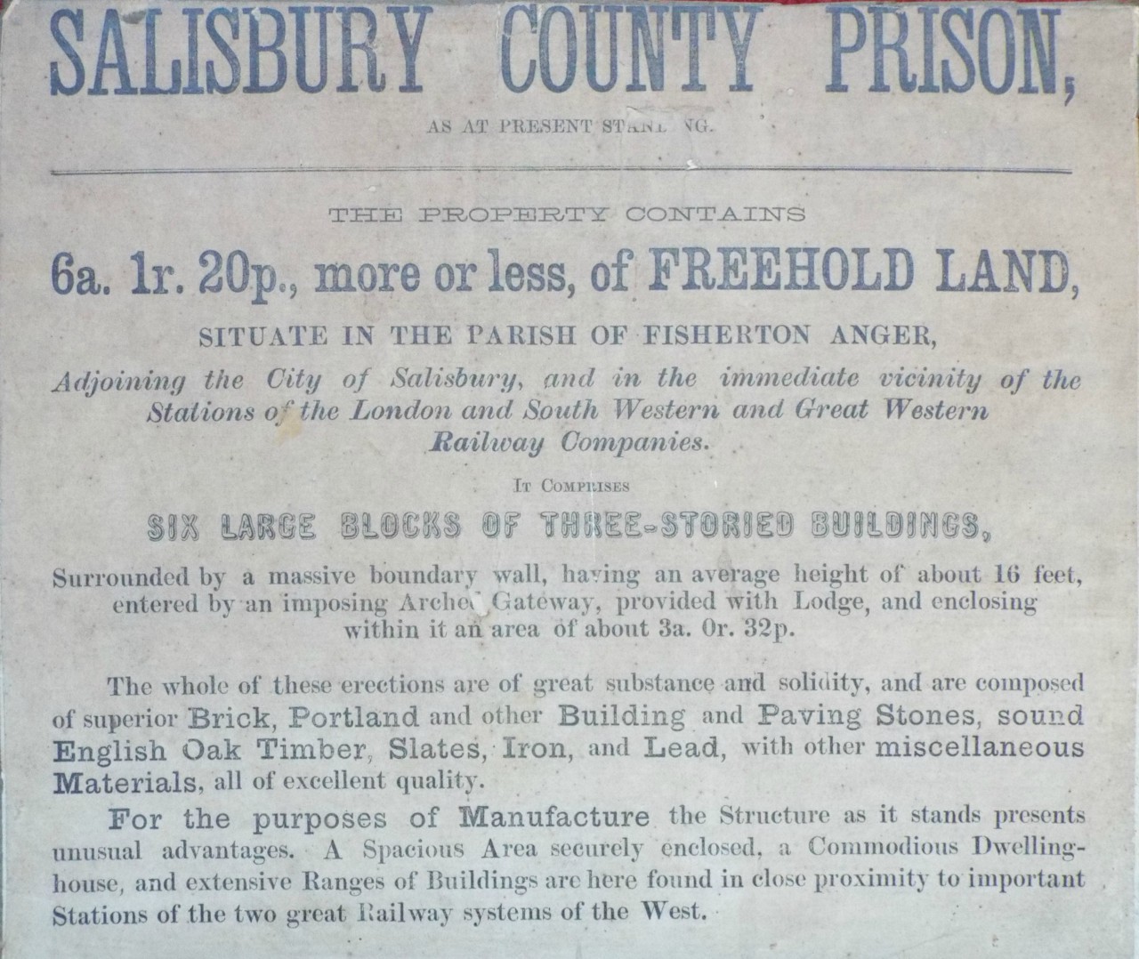 Letterpress - Salisbury County Prison