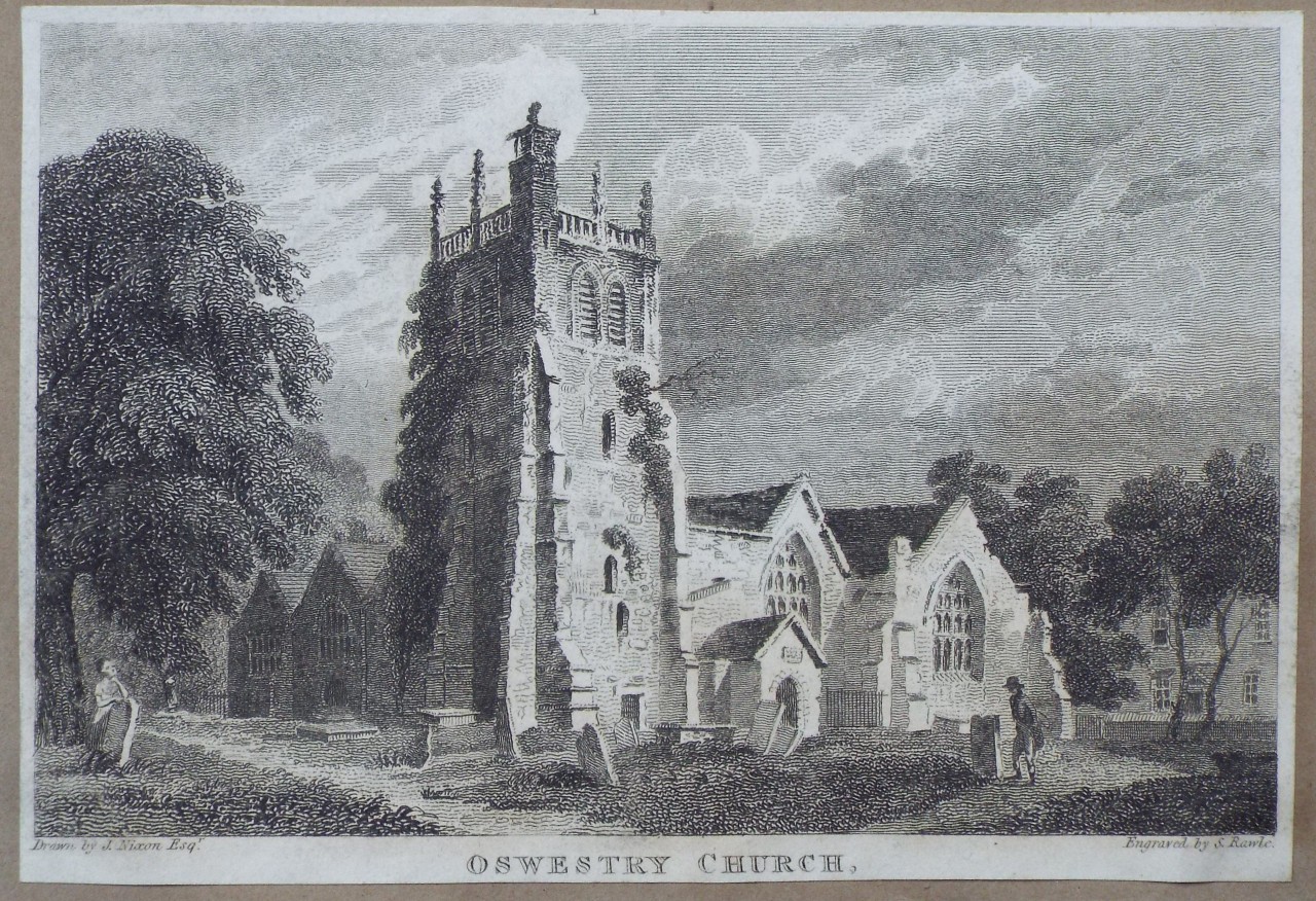 Print - Oswestry Church. - Rawle