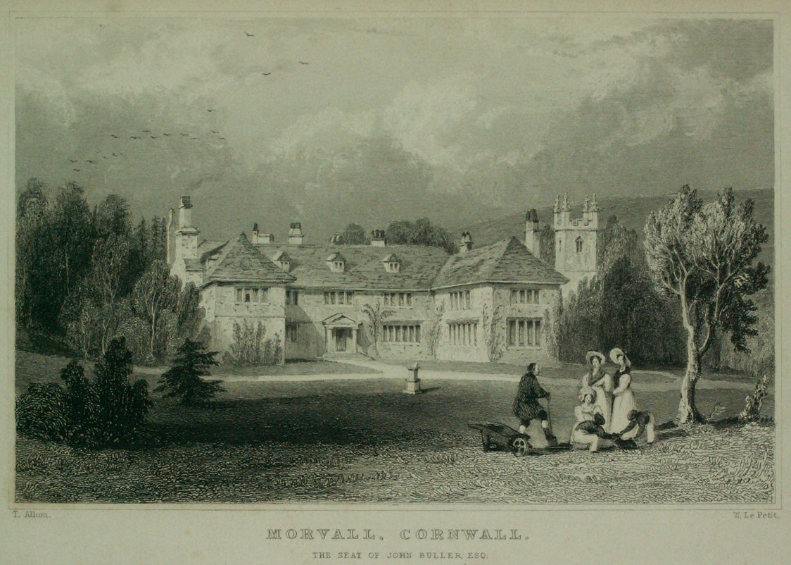 Print - Morvall, Cornwall. The Seat of John Buller Esq. - Le