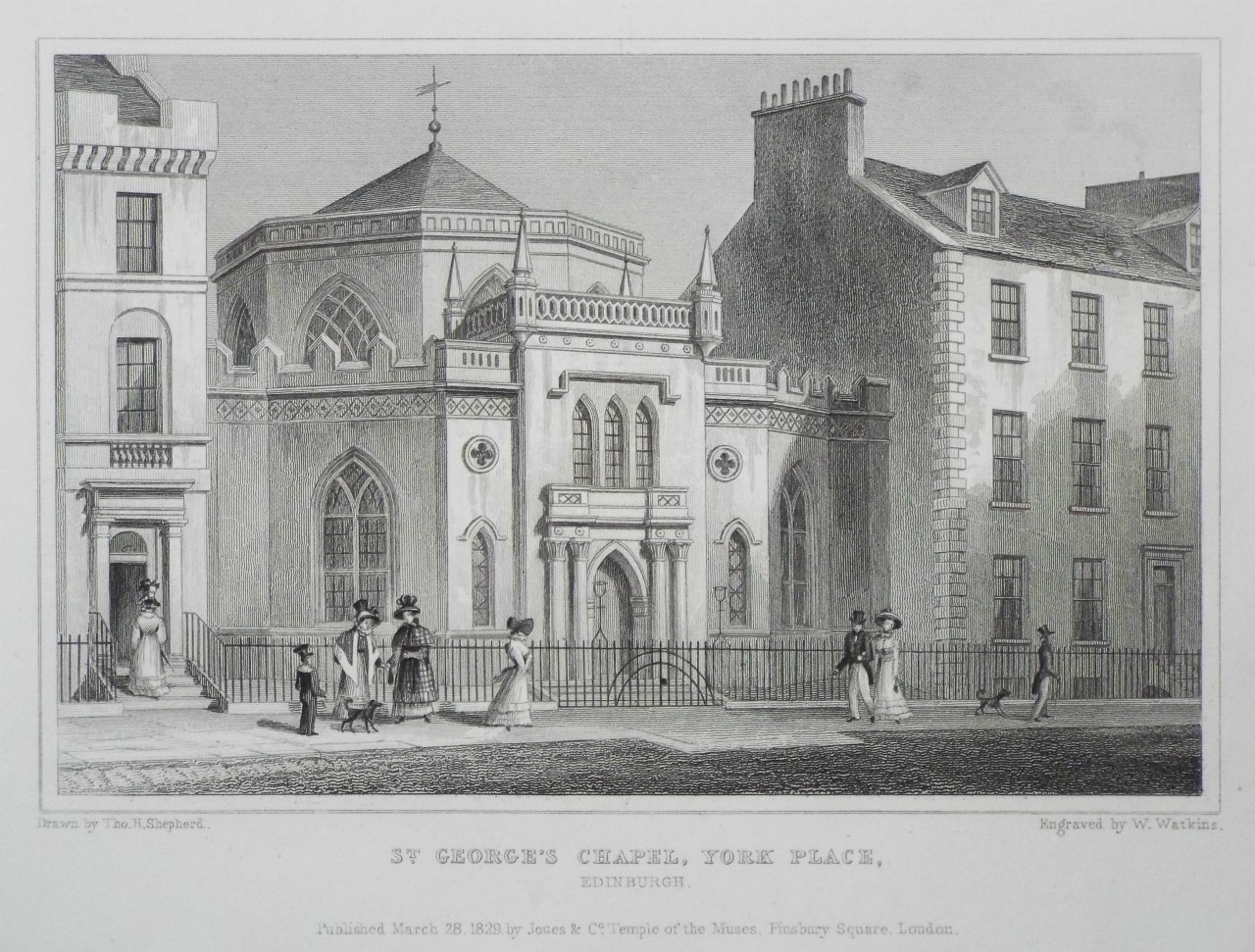 Print - St. George's Chapel, York Place, Edinburgh. - Watkins