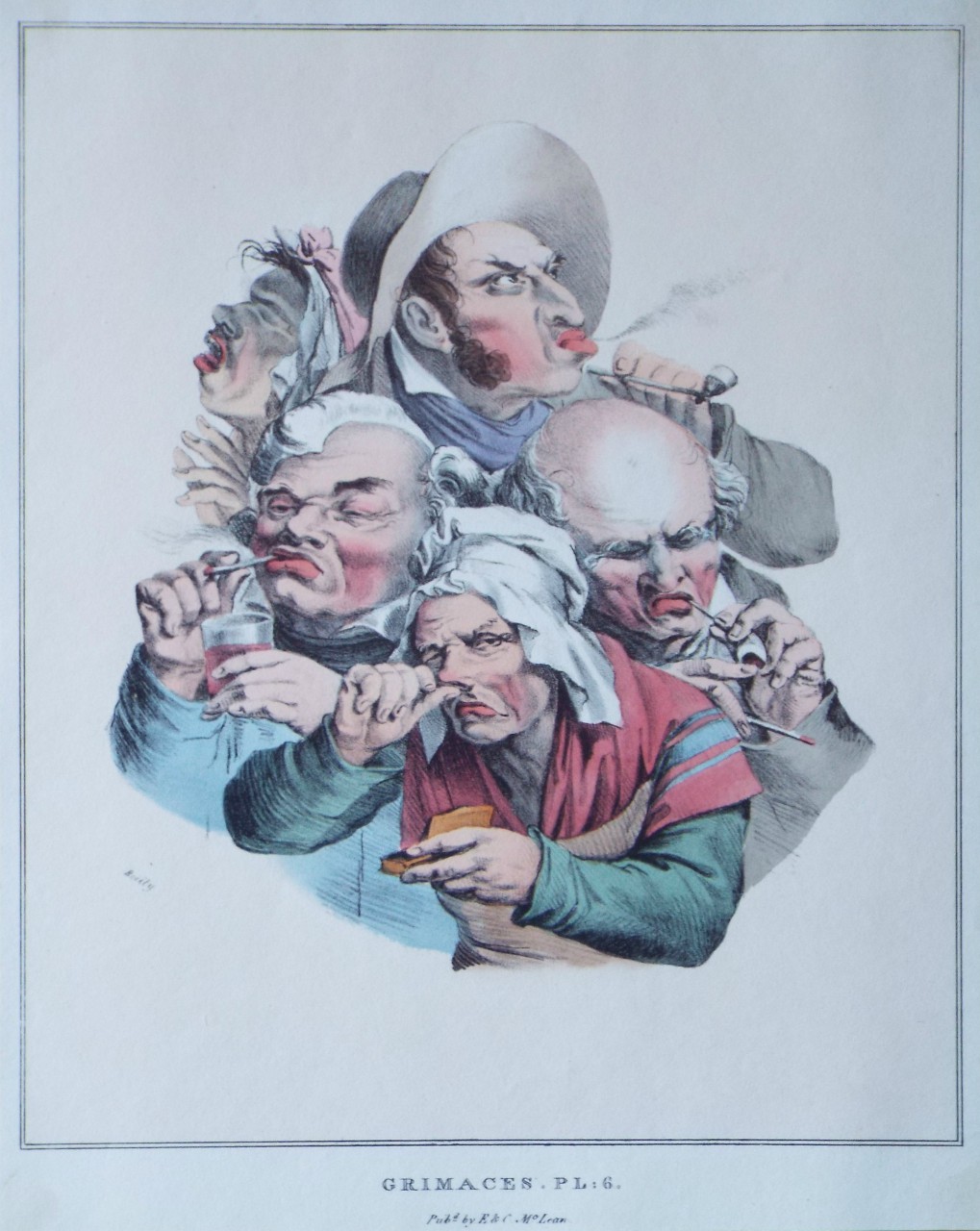 Lithograph - Grimaces. Pl: 6.