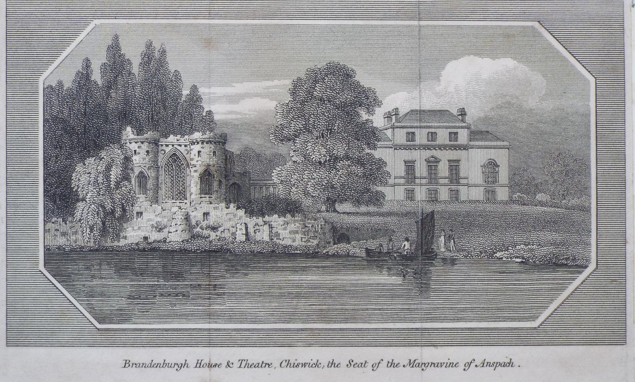 Print - Brandenburgh House & Theatre, Chiswick, the Seat of the Margravine of Anspach.
