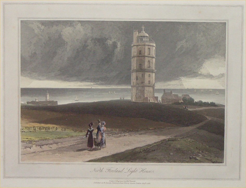 Aquatint - North Foreland Light House - Daniell